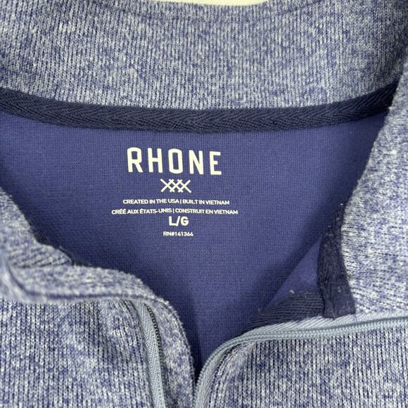 Rhone Mens Large Purple 1/4 Zip Long Sleeve Pullover Sweater - Picture 2 of 5